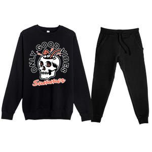 Only Good Vibes Summer Premium Crewneck Sweatsuit Set