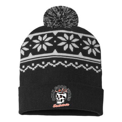 Only Good Vibes Summer USA-Made Snowflake Beanie