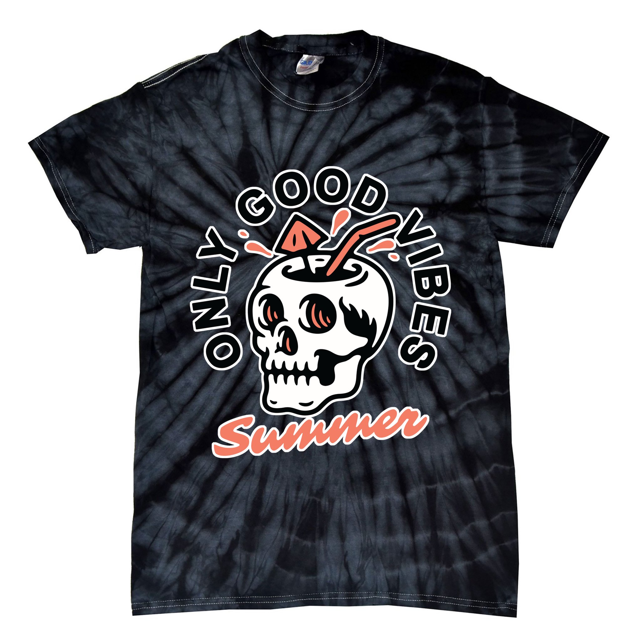 Only Good Vibes Summer Tie-Dye T-Shirt