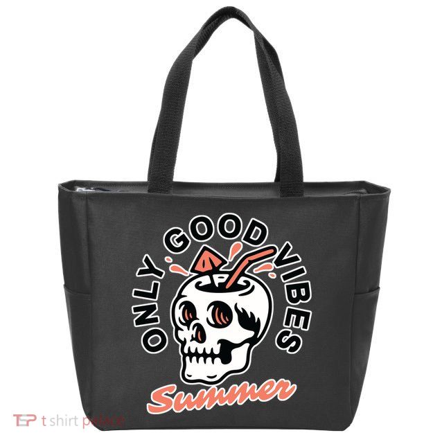 Only Good Vibes Summer Zip Tote Bag