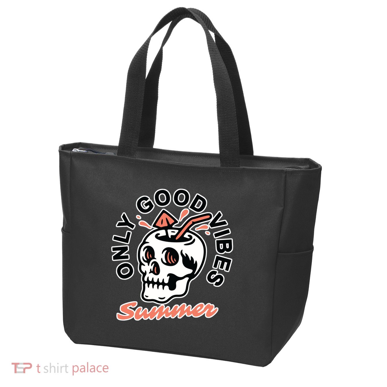 Only Good Vibes Summer Zip Tote Bag