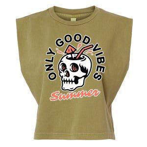 Only Good Vibes Summer Garment-Dyed Women's Muscle Tee