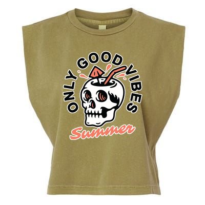 Only Good Vibes Summer Garment-Dyed Women's Muscle Tee