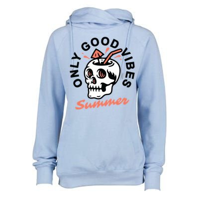 Only Good Vibes Summer Womens Funnel Neck Pullover Hood