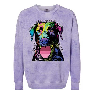 Only Love Can Make A Tail Wag Dog Colorblast Crewneck Sweatshirt