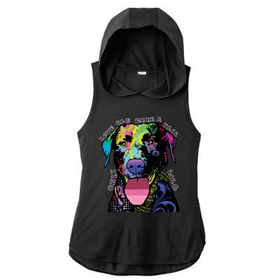 Only Love Can Make A Tail Wag Dog Ladies PosiCharge Tri-Blend Wicking Draft Hoodie Tank