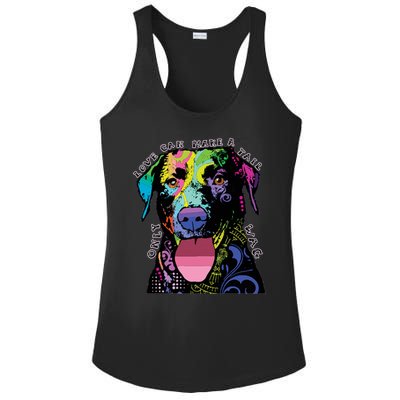 Only Love Can Make A Tail Wag Dog Ladies PosiCharge Competitor Racerback Tank