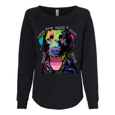 Only Love Can Make A Tail Wag Dog Womens California Wash Sweatshirt