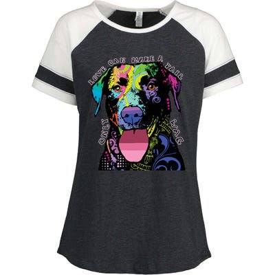 Only Love Can Make A Tail Wag Dog Enza Ladies Jersey Colorblock Tee