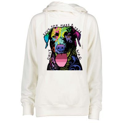 Only Love Can Make A Tail Wag Dog Womens Funnel Neck Pullover Hood