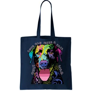 Only Love Can Make A Tail Wag Dog Tote Bag