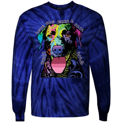 Only Love Can Make A Tail Wag Dog Tie-Dye Long Sleeve Shirt