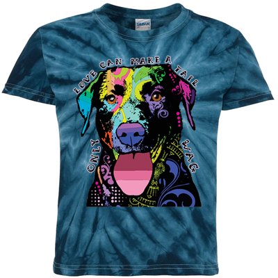 Only Love Can Make A Tail Wag Dog Kids Tie-Dye T-Shirt