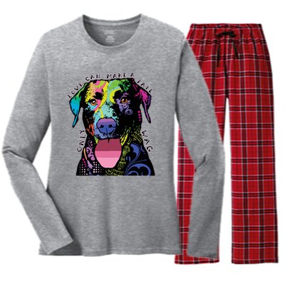 Only Love Can Make A Tail Wag Dog Women's Long Sleeve Flannel Pajama Set 