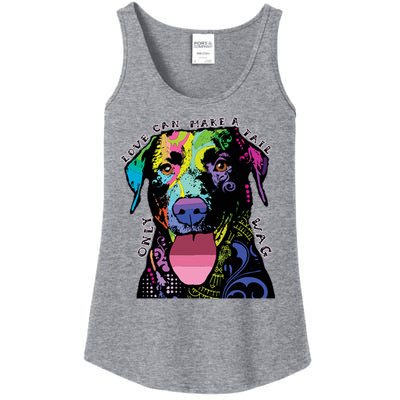 Only Love Can Make A Tail Wag Dog Ladies Essential Tank