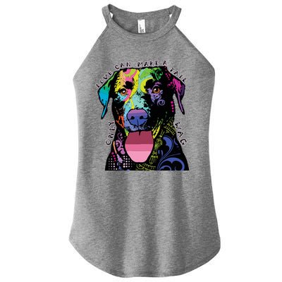 Only Love Can Make A Tail Wag Dog Women's Perfect Tri Rocker Tank