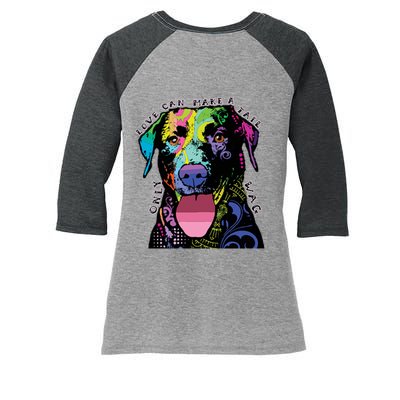 Only Love Can Make A Tail Wag Dog Women's Tri-Blend 3/4-Sleeve Raglan Shirt