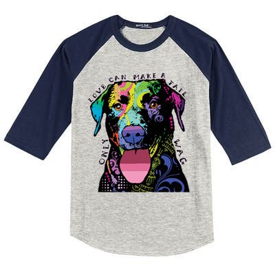 Only Love Can Make A Tail Wag Dog Kids Colorblock Raglan Jersey