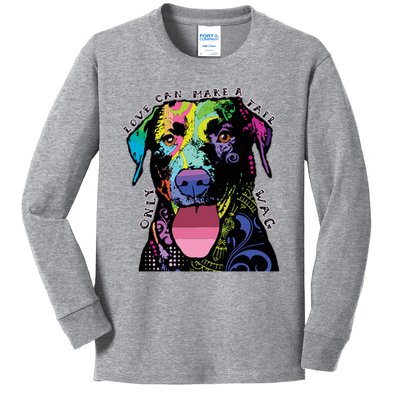 Only Love Can Make A Tail Wag Dog Kids Long Sleeve Shirt