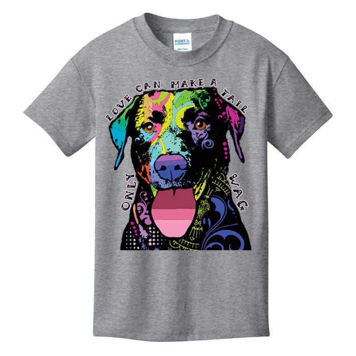 Only Love Can Make A Tail Wag Dog Kids T-Shirt