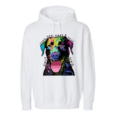 Only Love Can Make A Tail Wag Dog Garment-Dyed Fleece Hoodie