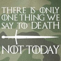 Only One Thing We Say To Death Not Today Legacy Tie Dye Trucker Hat