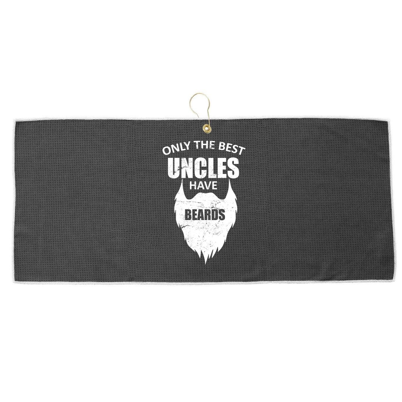 Only The Best Uncles Have Beards Large Microfiber Waffle Golf Towel