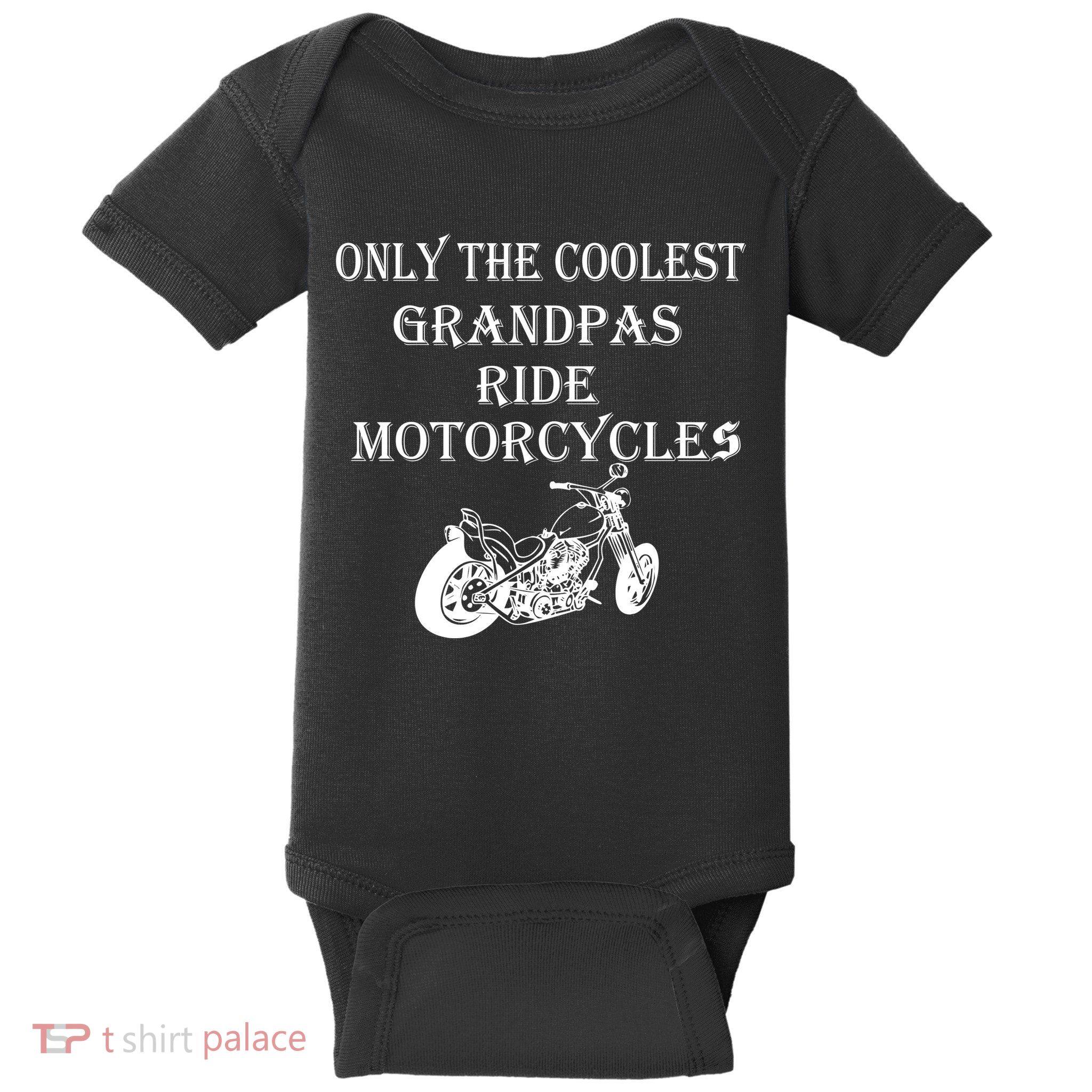 Only The Coolest Grandpas Ride Motorcycles Bike Baby Bodysuit