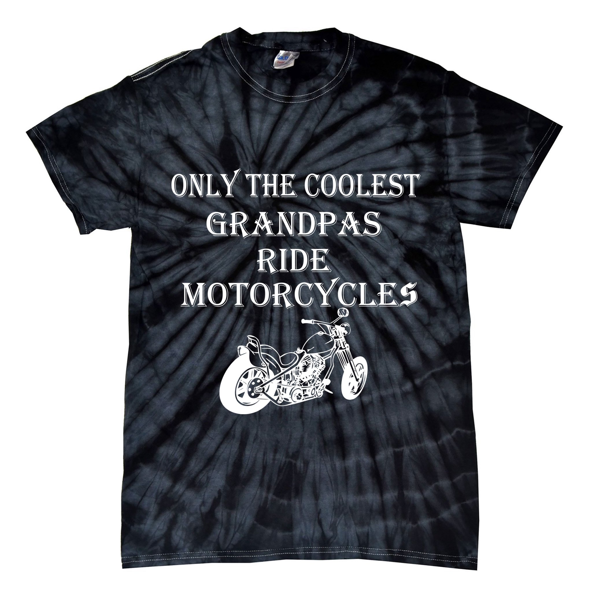 Only The Coolest Grandpas Ride Motorcycles Bike Tie-Dye T-Shirt