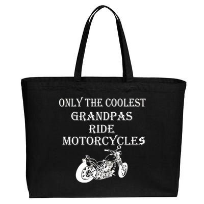 Only The Coolest Grandpas Ride Motorcycles Bike Cotton Canvas Jumbo Tote