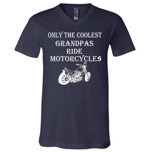 Only The Coolest Grandpas Ride Motorcycles Bike V-Neck T-Shirt