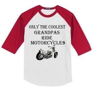 Only The Coolest Grandpas Ride Motorcycles Bike Kids Colorblock Raglan Jersey