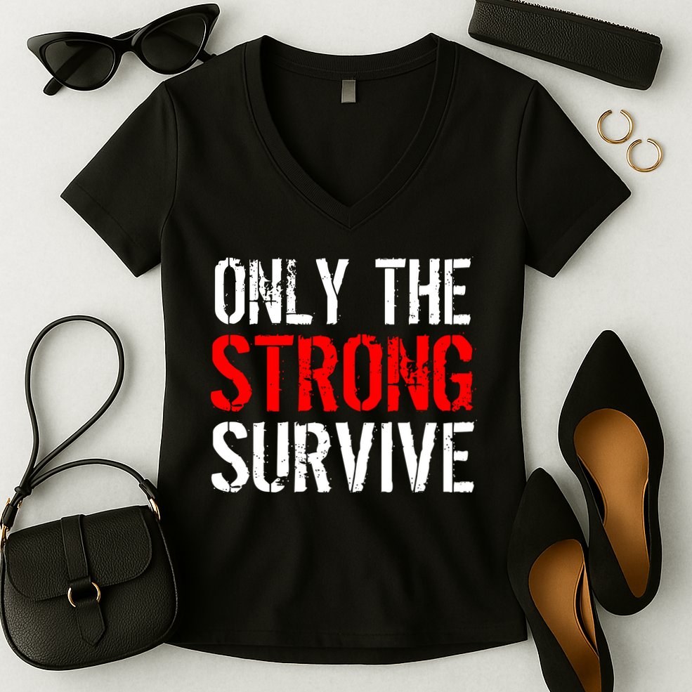 Only The Strong Survive Women's V-Neck T-Shirt