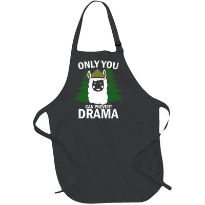 Only You Can Prevent Drama Funny LLama Full-Length Apron With Pockets