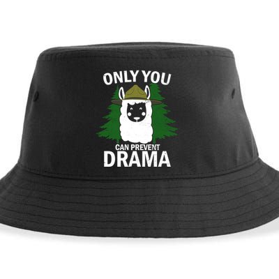 Only You Can Prevent Drama Funny LLama Sustainable Bucket Hat