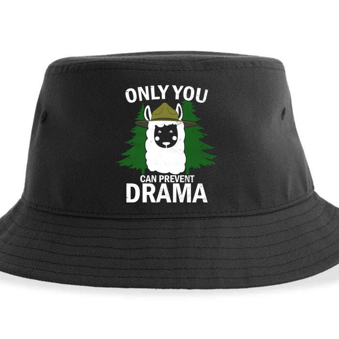 Only You Can Prevent Drama Funny LLama Sustainable Bucket Hat