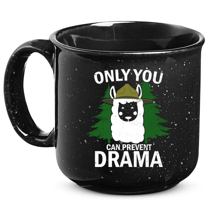 Only You Can Prevent Drama Funny LLama 15oz Campfire Ceramic Mug