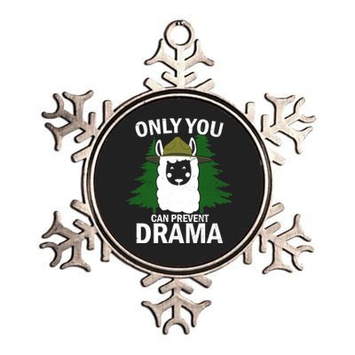 Only You Can Prevent Drama Funny LLama Metallic Star Ornament