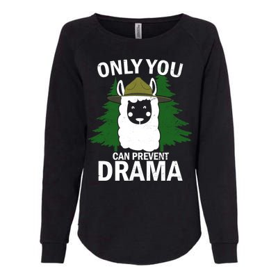 Only You Can Prevent Drama Funny LLama Womens California Wash Sweatshirt