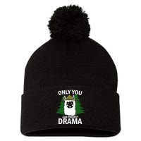 Only You Can Prevent Drama Funny LLama Pom Pom 12in Knit Beanie