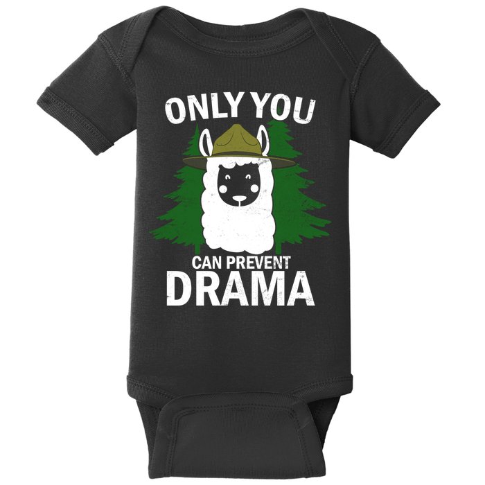 Only You Can Prevent Drama Funny LLama Baby Bodysuit