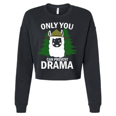Only You Can Prevent Drama Funny LLama Cropped Pullover Crew