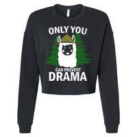 Only You Can Prevent Drama Funny LLama Cropped Pullover Crew