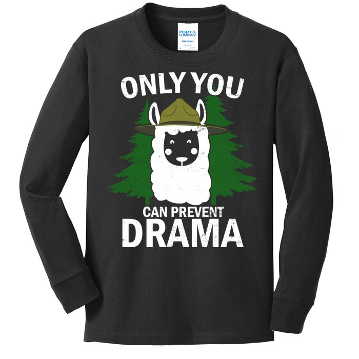 Only You Can Prevent Drama Funny LLama Kids Long Sleeve Shirt