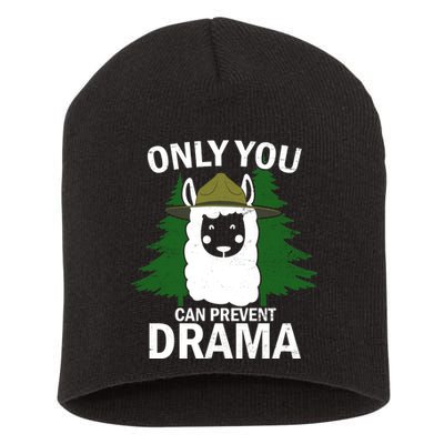 Only You Can Prevent Drama Funny LLama Short Acrylic Beanie