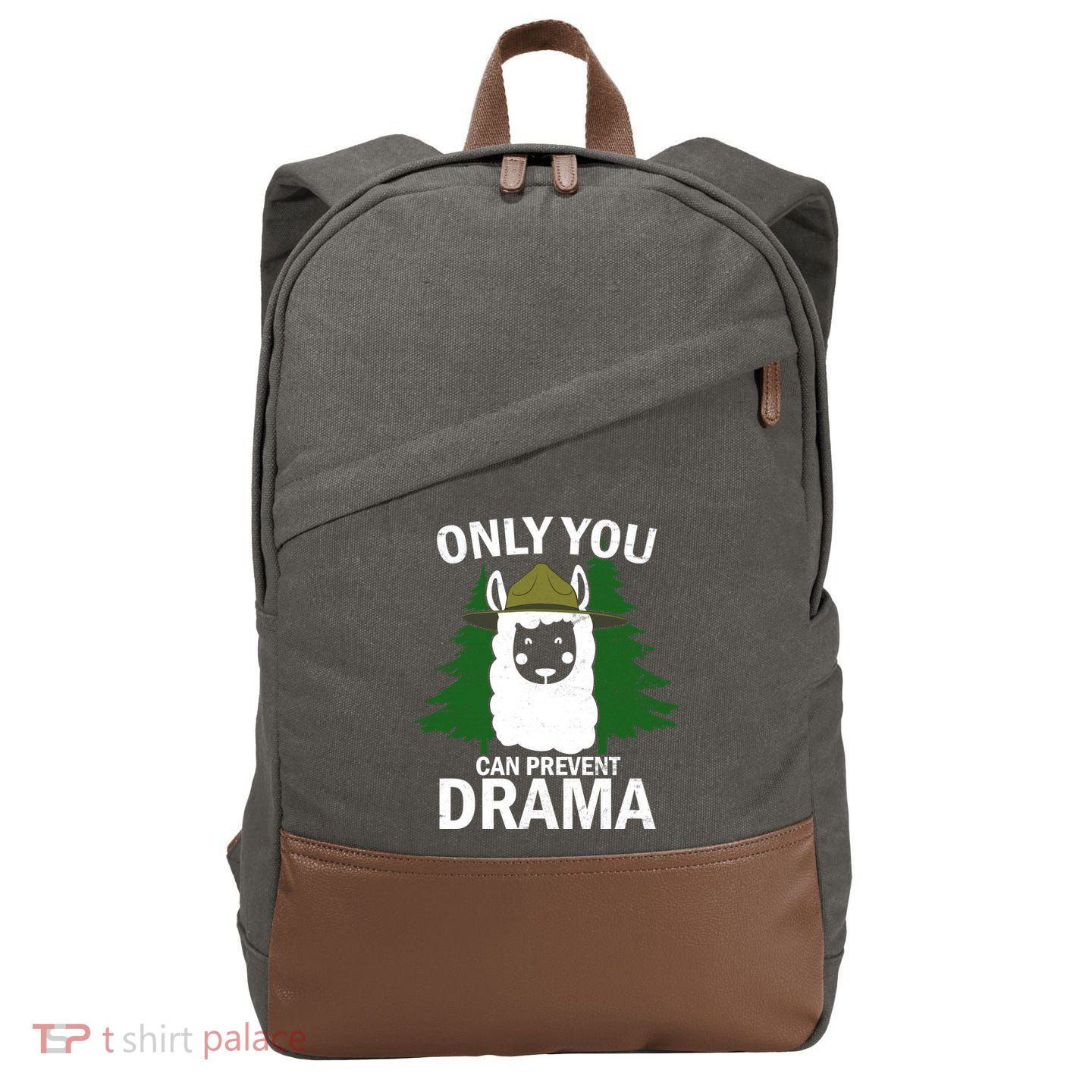 Only You Can Prevent Drama Funny LLama Cotton Canvas Backpack