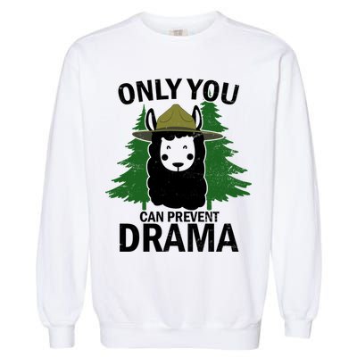Only You Can Prevent Drama Funny LLama Garment-Dyed Sweatshirt
