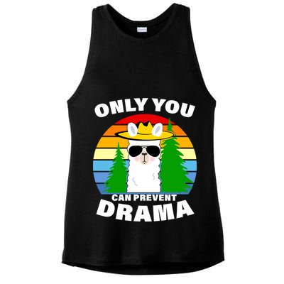 Only You Can Prevent Drama Llama Ladies PosiCharge Tri-Blend Wicking Tank