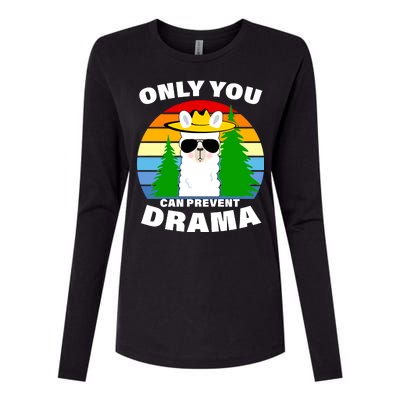 Only You Can Prevent Drama Llama Womens Cotton Relaxed Long Sleeve T-Shirt