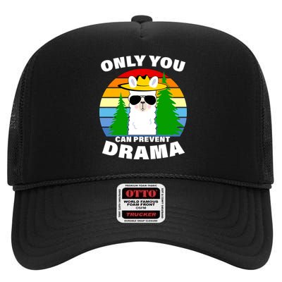 Only You Can Prevent Drama Llama High Crown Mesh Back Trucker Hat